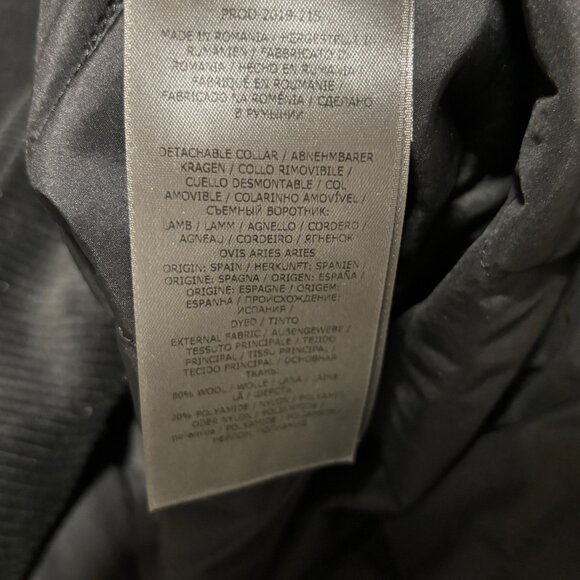 $1600 Belstaff Black Wool Trail Jacket / Pea Coat Shearling Collar - 38/ Medium - Picture 14 of 16